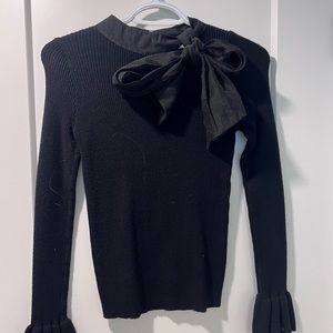 ZARA knit tie neck blouse